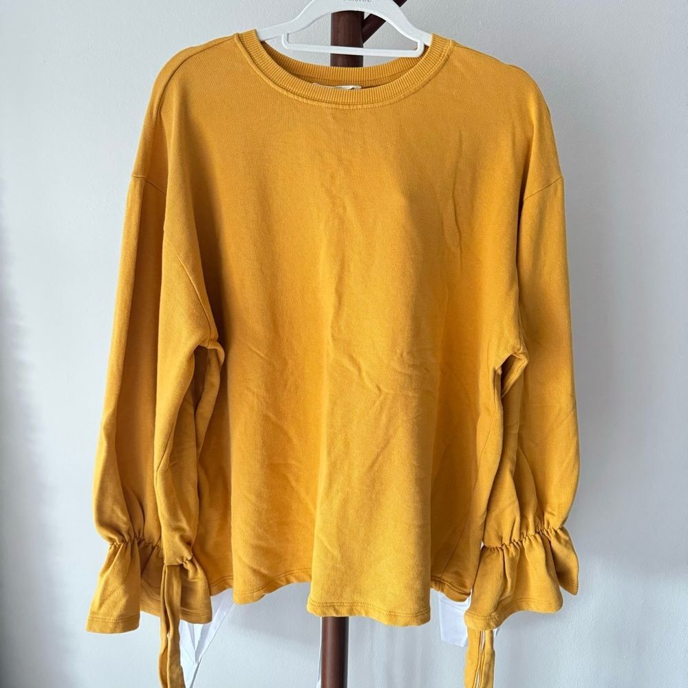 Mango Bow Cotton Sweatshirt Mustard Yellow - Picture 3 of 6